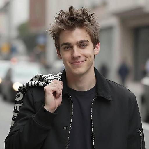 Young Man with Patterned Cloth in Urban