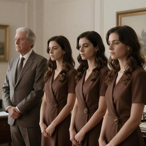 Serious Group Portrait Indoors