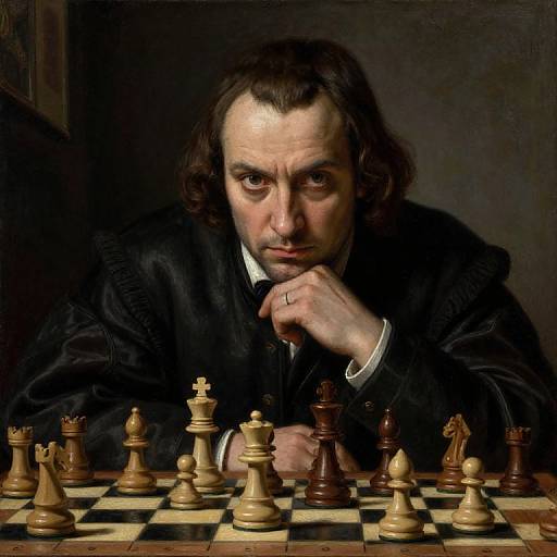 Hyperrealistic Renaissance Chess Portrait