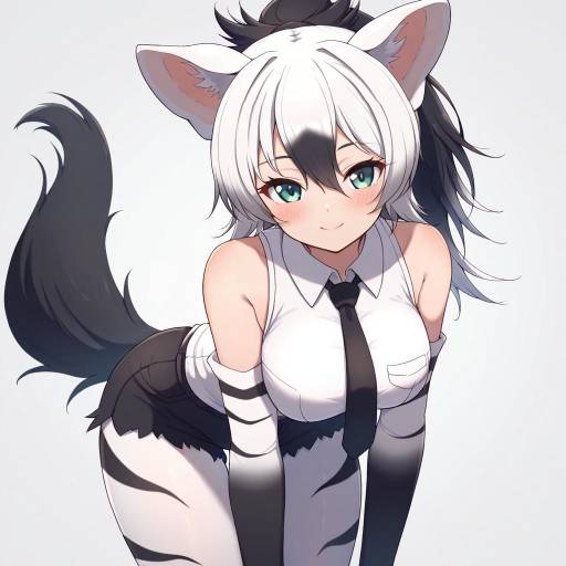 Illustration of Aardwolf (kemono friends), kemono friends in the style of Hinata (user rjkt4745)