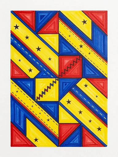 Vivid Abstract Zig Zag Mosaic