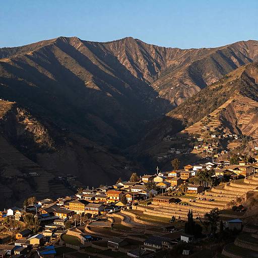 Photorealistic Andes Landscape with Villages
