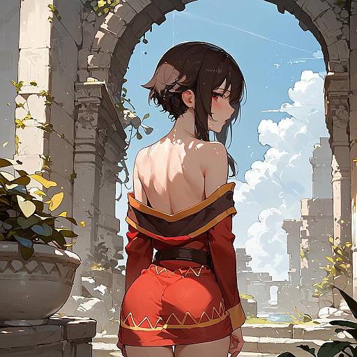 Shy Megumin in Ruins: Anime Art