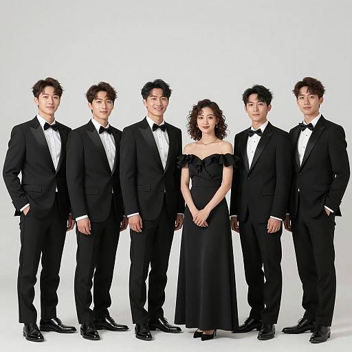 Group of Six in Formal Attire