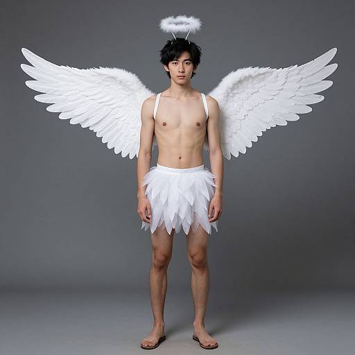 Angelic Boy with Halo and Wings