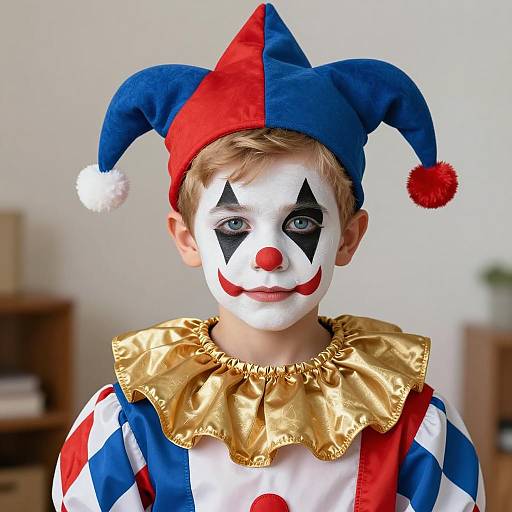 Whimsical Harlequin Boy Portrait