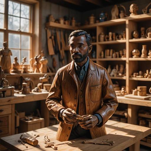 Stunning Wooden Figure in Artisan Workshop