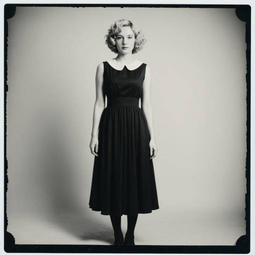 Vintage Style Blonde Woman in Sleeveless Dress