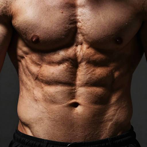 Ultra-Realistic Bodybuilder Abs Detail