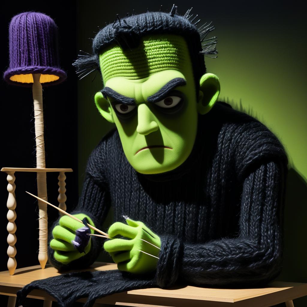 Bizarre Frankenstein Knitting in Gothic Style