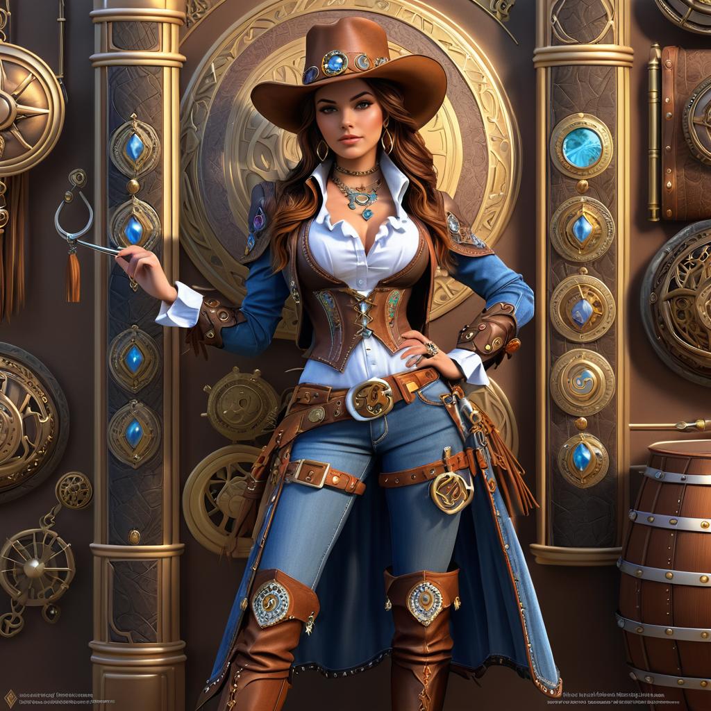 Elegant Steampunk Cowgirl Fashion Consultant