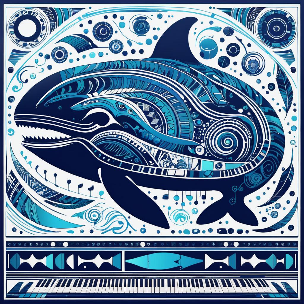 Tribal Whale Synth Art Design