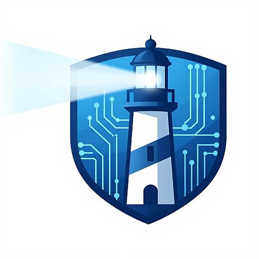 Futuristic Cyber Lighthouse Logo