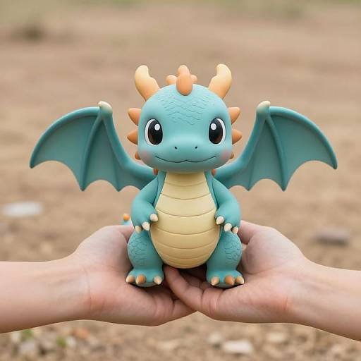 Hands Holding Fantasy Baby Dragon
