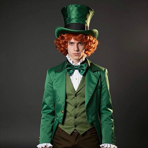 Young Man in Mad Hatter Costume