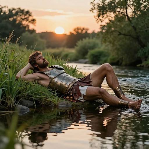 Achilles Resting by Tranquil River