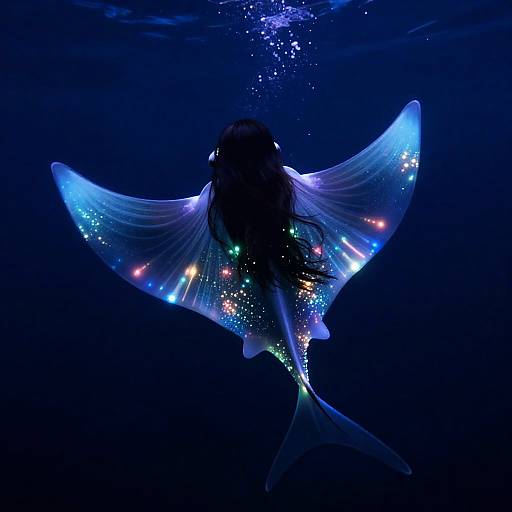 Bioluminescent Deep-Sea Siren Fantasy
