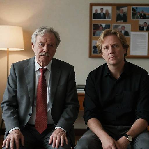 Two Men Sitting in Office Room
