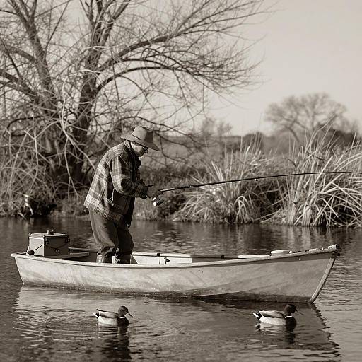 Serene Fishing Scene on Calming Waters