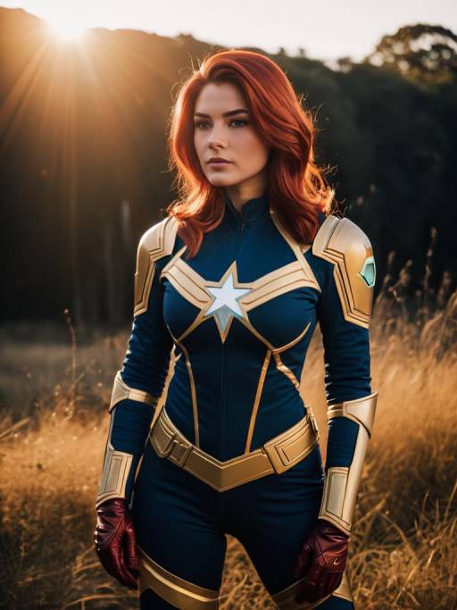 Woman Cosplaying as Nova Sam Alexander
