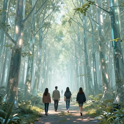 Ethereal Digital Forest Walk