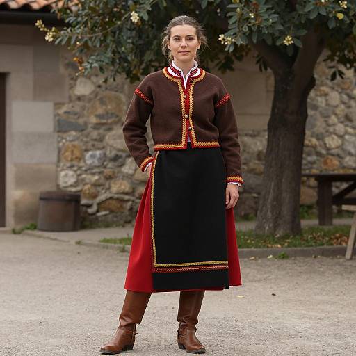 Woman in Traditional European Folk Costume