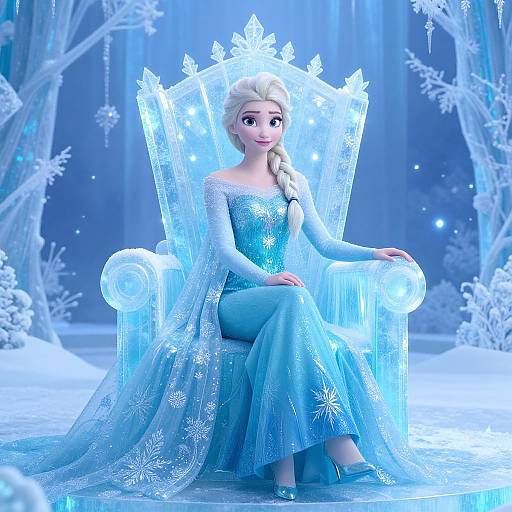 Elsa on Ice Throne