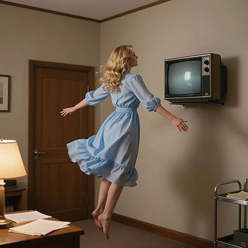 Enchanting Scene of Floating Woman