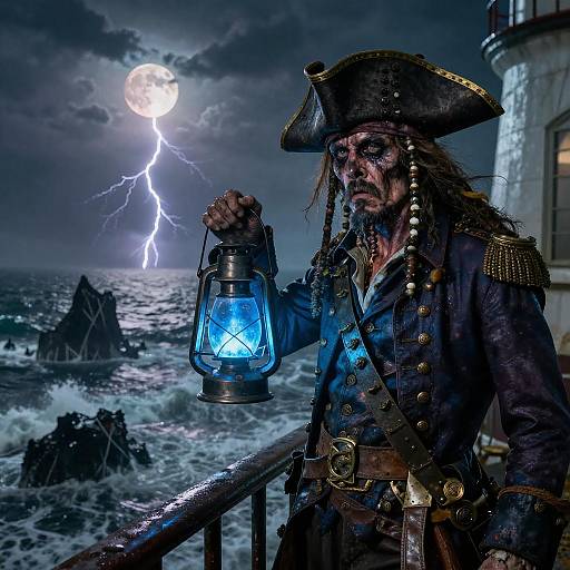 Haunting Portrait of an Undead Sea Captain