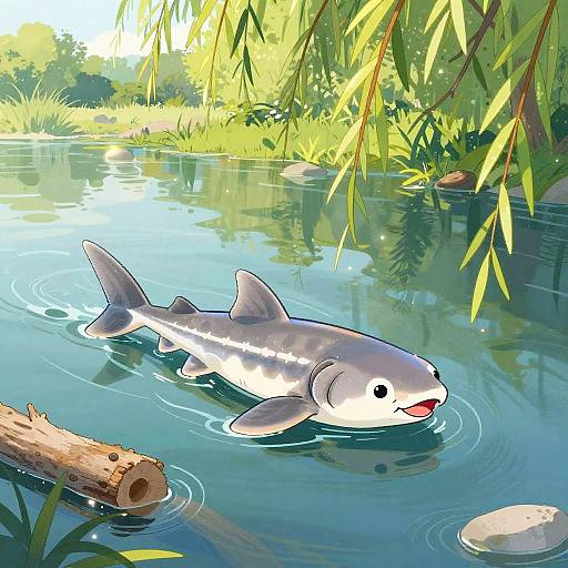 Whimsical Paddlefish by Willow River