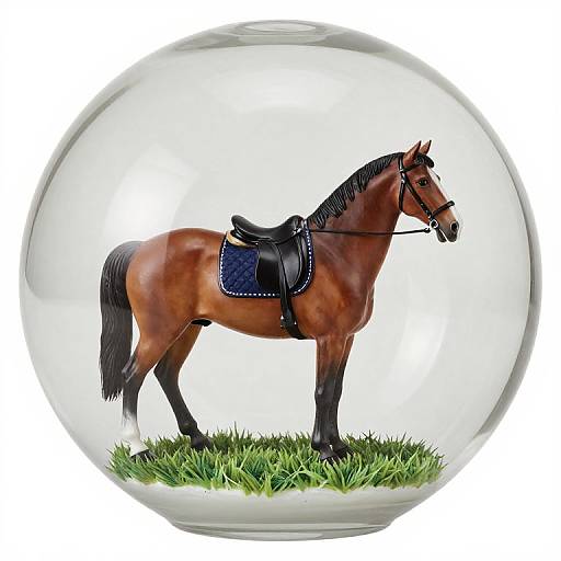 Royal Derby Shirehorse Glass Paperweight