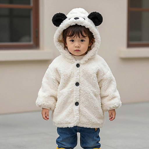 Adorable Toddler in Bear Costume Outdoors