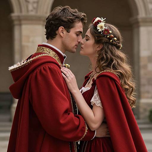 Regal Romantic Embrace of Timeless Love