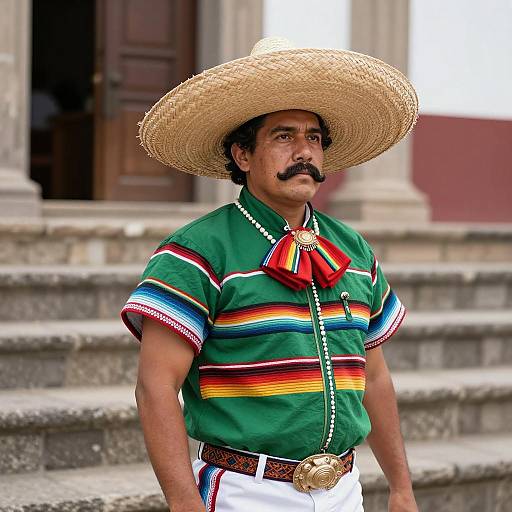 Mexican Man in Traditional Charro Outfit