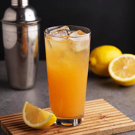 Vibrant Orange Cocktail with Lemon