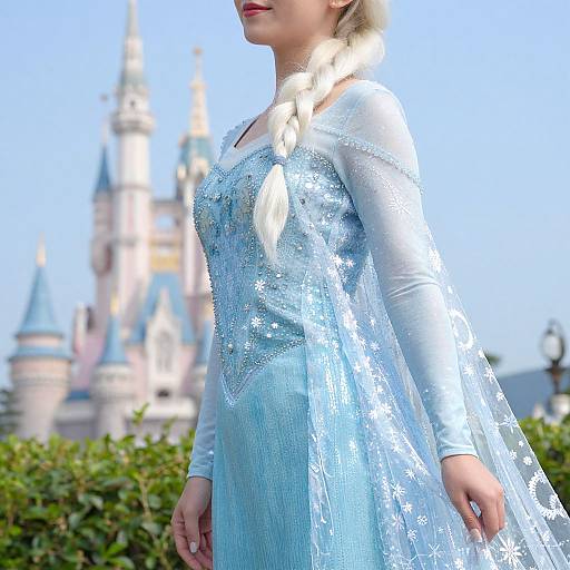Close-up of Elsa in Blue Dress