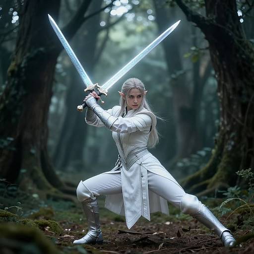Elven Warrior Dual Sword Pose