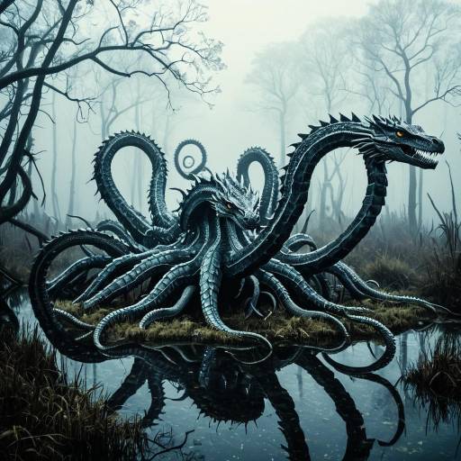 Crystal Hydra in Foggy Swamp