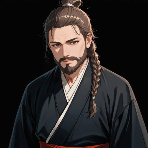 Graceful Middle-Aged Man in Kimono Graceful Middle-Aged Man in Kimono