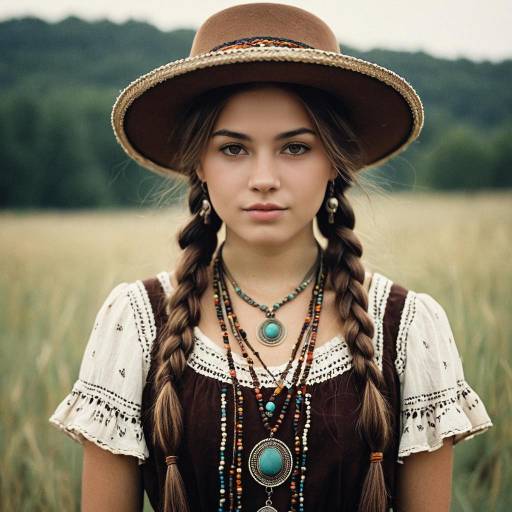 Bohemian Costume with Braids and Jewelry