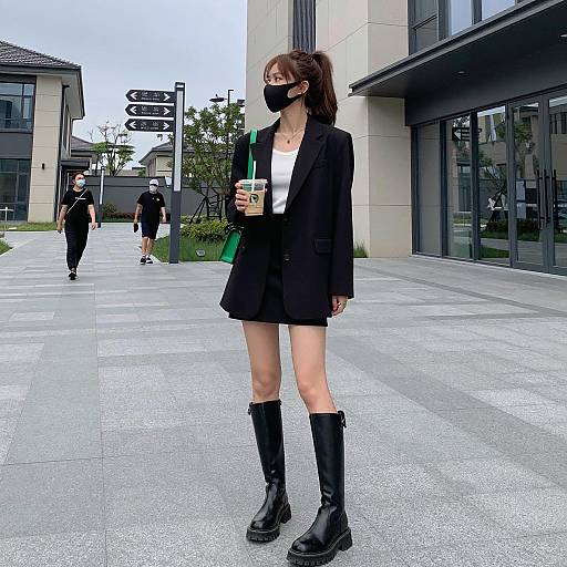 Stylish Young Woman in Urban Setting