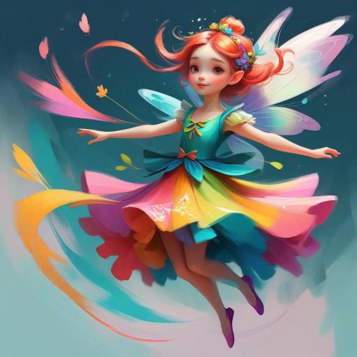Whimsical Fairy in Joyful Flight