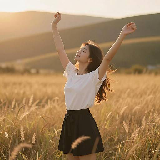 Golden Hour Bliss in a Field