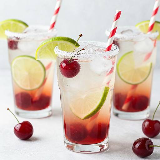 Vibrant Cherry Lime Vodka Sodas