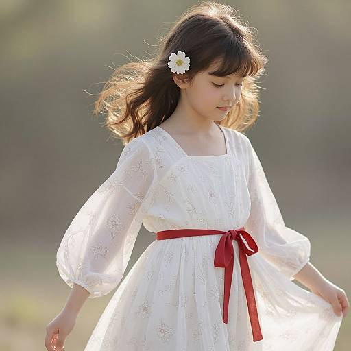 Serene Young Girl with Floral Elegance