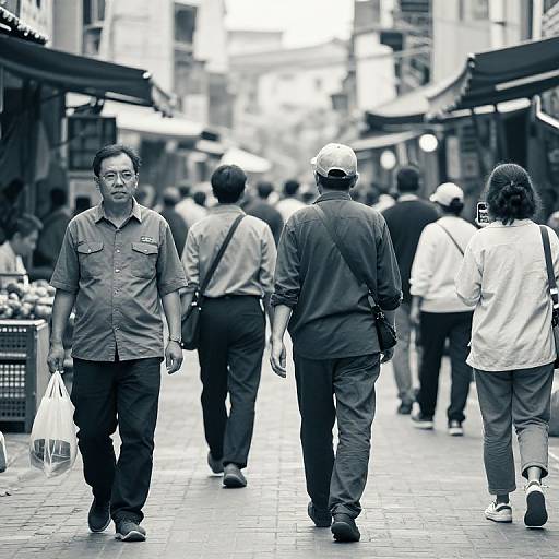 Monochrome Street Style in Urban Market