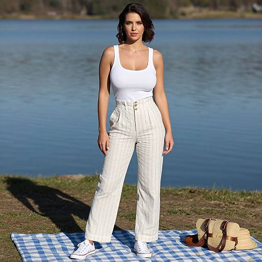 Woman by Lake in Pedro Campos Style