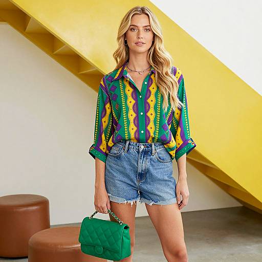 Vibrant Indoor Portrait of a Blonde Woman