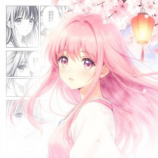 Stunning Anime Girl with Fantasy Background