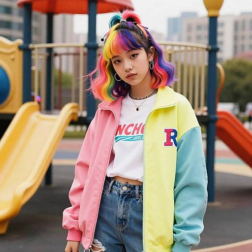 Vibrant Color Blocking Street Style